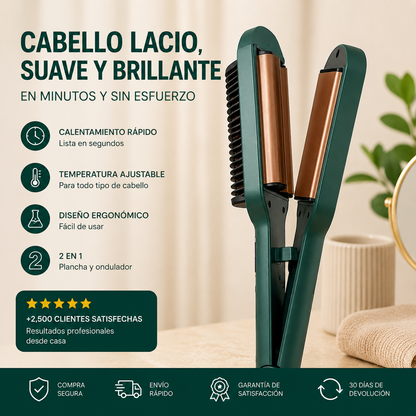 Cepillo plancha y ondulador 2 en 1